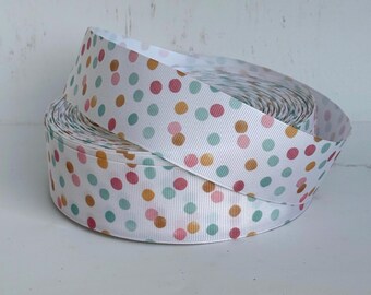 1 1/2” Multicolored Polka Dots Grosgrain Ribbon