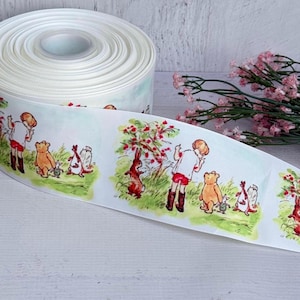 3&quot; 1 1/2” 7/8” Classic Pooh Grosgrain ribbon 3 yards Winnie the Pooh Grosgrain Ribbon Pooh Baby Shower Ribbon