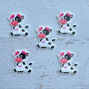 5 pieces Cow Planar Resin, Cow Flatback Resin ,Cow Cabochon