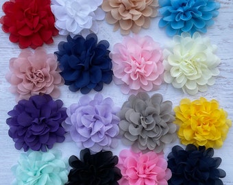 4”Chiffon Flower ,3 pcs Fluffy Flower, Large Chiffon Flower ,DIY Headband ,Fabric Flower, Sash Flower,Wedding Flower ,Flower Embellishment