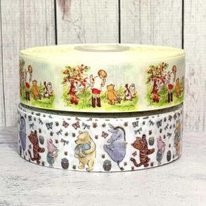 7/8&quot;  1 1/2” Classic Winnie the Pooh Grosgrain Ribbon ,3 yards Classic Pooh Ribbon