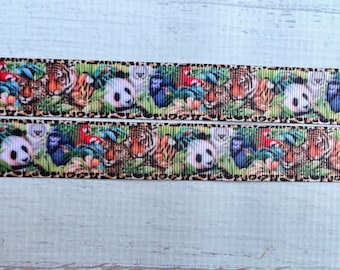 Cinta de grosgrain Safari de 7/8": 3 yardas, animales de la selva