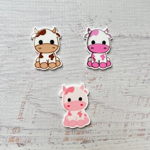 5 Cow Planar Resin Embellishments (42mm x 30mm)