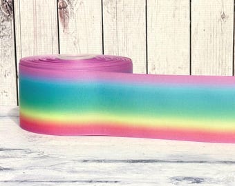 7/8” 3” Pastel Rainbow Ombre Grosgrain Ribbon 3 yards Pastel Rainbow Ribbon DIY Hair Bow Rainbow Ribbon Gradient Ribbon Ombre Ribbon