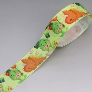 7/8&quot; Dinosaur Grosgrain Ribbon ,Dinosaur Ribbon ,Dino Ribbon