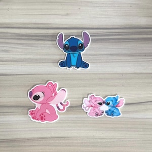Stitch & Angel Resin Cabochons – Flatback Embellishments, DIY Crafts (5 pcs)