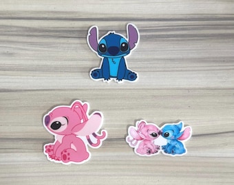 Stitch & Angel Resin Cabochons – Flatback Embellishments, DIY Crafts (5 pcs)