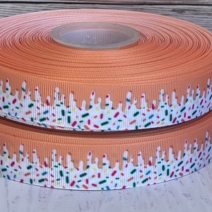 7/8&quot; Melted Ice Cream Grosgrain Ribbon ,Ice Cream Ribbon , 3 yards Ice Cream Ribbon