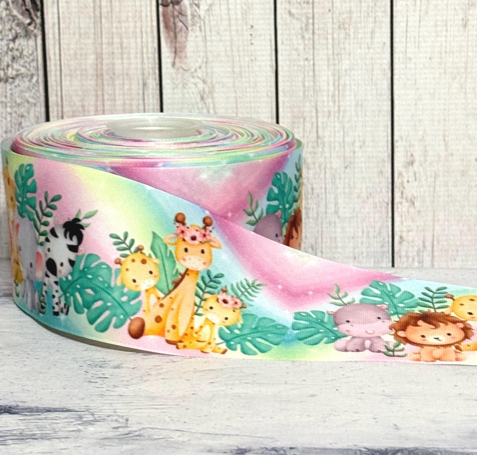 7/8” 3” Baby Safari Grosgrain Ribbon 3 Yards Jungle Safari Ribbon ...