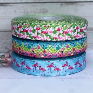 7/8&quot; Flamingo Grosgrain Ribbon ,3 yards Flamingo Ribbon