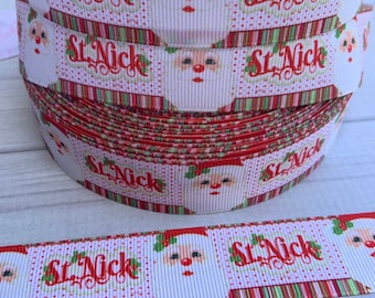 1” Santa Grosgrain Ribbon ,3 yards Christmas Ribbon