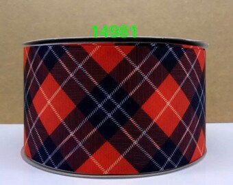 7/8” Buffalo Plaid Grosgrain Ribbon 3 yards 7/8" Gingham Ribbon Red Black Holiday Ribbon DIY Hair Bow Red Black Buffalo Plaid Ribbon