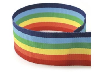7/8” Rainbow Stripe Grosgrain Ribbon 3 yards 7/8"  Ribbon DIY Hair Bow Rainbow Ribbon Rainbow Ribbons