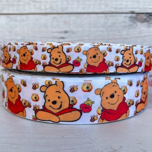 7/8” 1 1/2” Winnie The Pooh Grosgrain Ribbon ,1.5” Winnie The  Pooh Grosgrain Ribbon, Pooh Baby Shower , Diy Hair bow