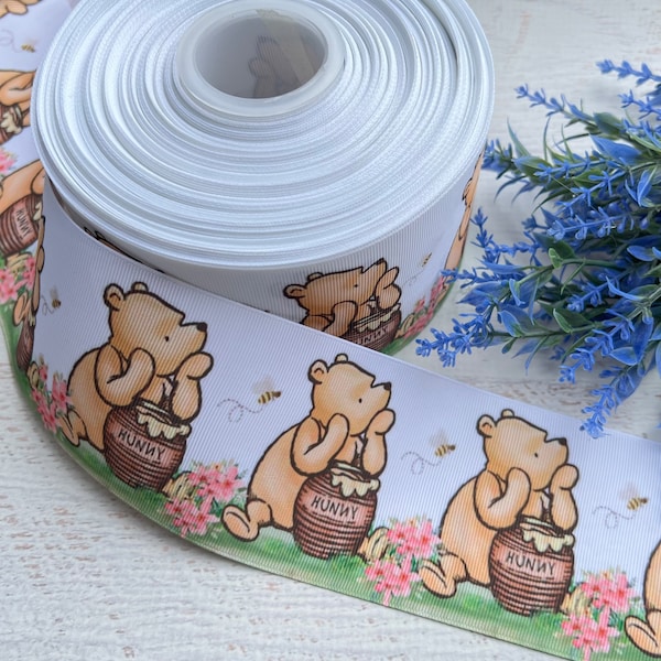 7/8” 1 1/2” 3” Classic Winnie The Pooh Grosgrain Ribbon ,1.5" Classic Pooh Grosgrain Ribbon, Classic Pooh Ribbon