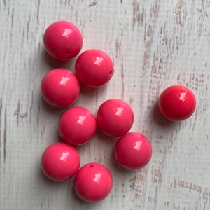 20mm Hot Pink Solid Bubblegum Beads , Acrylic Gumball Beads , 20mm Hot Pink Beads ,20mm Bubblegum Beads , 20 pcs Hot Pink Chunky Beads