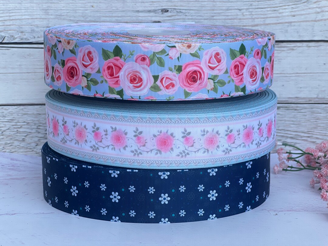 Puce Ribbon Floral Grosgrain Ribbon, Spring Flower Ribbon, 1 1/2 Inch, 3 Yards - Etsy