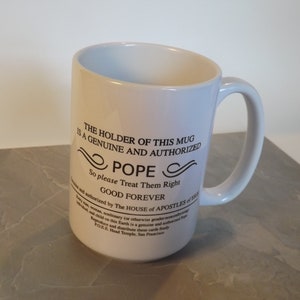 Discordian Pope Mug - 15 oz mug - Pope card - Discordian - fnord - law of 5