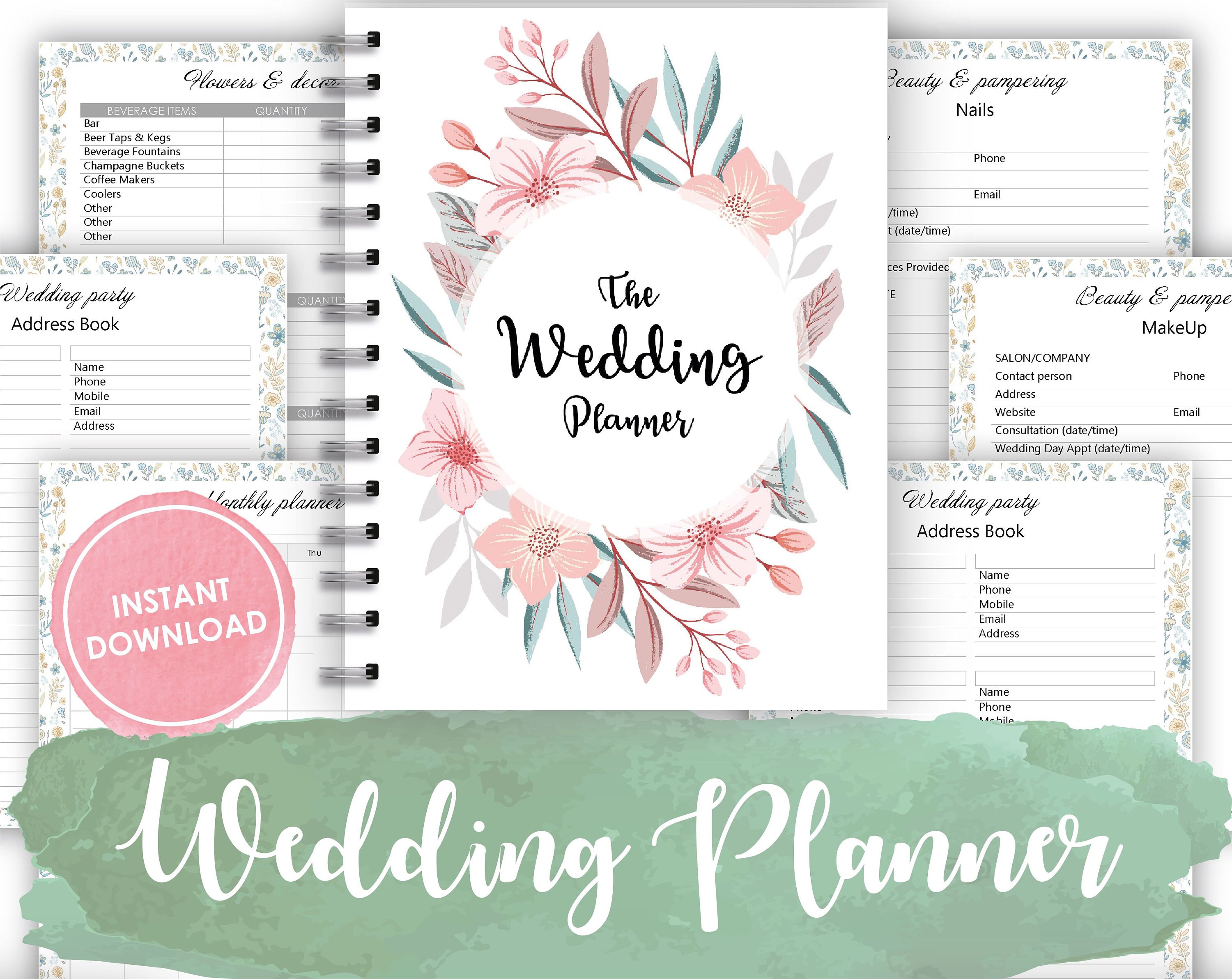 Wedding Planner Printable Binder Printable Wedding Planner Etsy