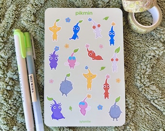Pikmin 4x6 Matte Sticker Sheet | Bullet Journal Stickers | Cute Planner Stickers | Stationery