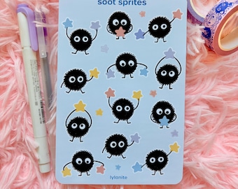 Anime Soot Dust 4x6 Matte Sticker Sheet | Bullet Journal Stickers | Cute Planner Stickers | Stationery
