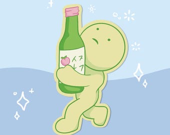 Smiski Soju Waterproof Matte Sticker | Bullet Journal Stickers | Cute Planner Stickers | Stationery | Waterbottle Decal