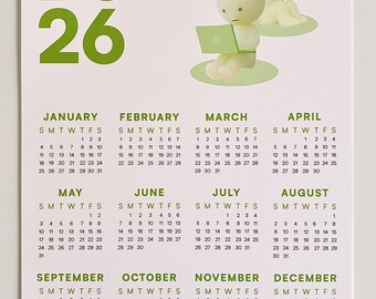 Smiski 2026 Wall Calendar | Cute Wall Art Poster | Room Decor | Stationery Print
