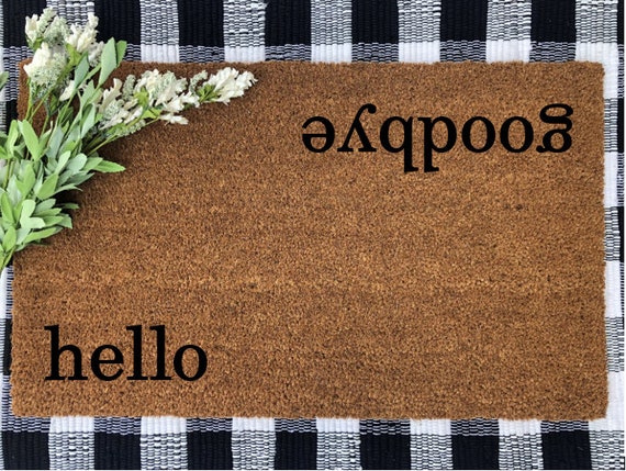 Hello Goodbye Door Mat Doormat Hand Painted Doormat Etsy