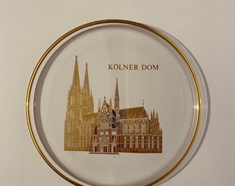 Vintage Crystal Glass Art Decorative Orrefors Annual Plate 1973 Kolner Dom Limited Edition Plaque Gifts Home Decor Ornament Made in Sweden