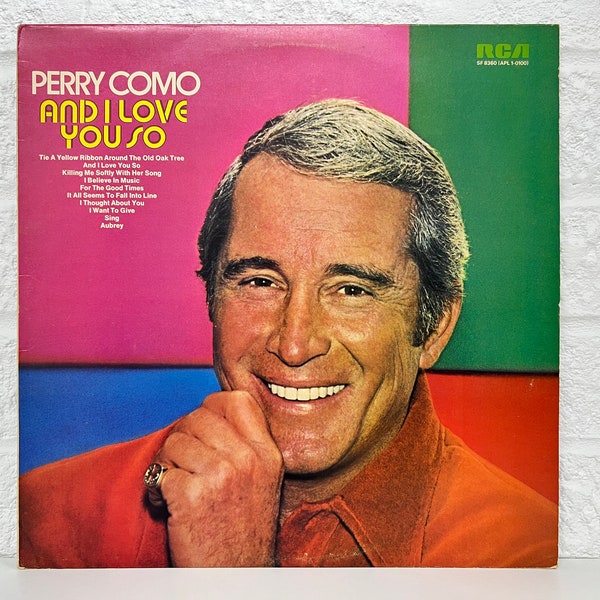 Perry Como Album And I Love You So Genre Jazz Pop Vinyl 12” LP Record Gift Vintage Music Collection American Singer