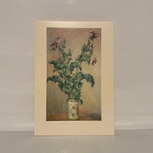 15 cartões de belas artes vintage e 15 envelopes do famoso pintor Claude Monet, coleção especial de cartões-presente com papoulas roxas