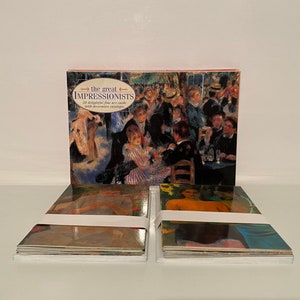 20 encantadoras tarjetas y sobres de bellas artes vintage de pintores famosos, Vincent Van Gogh, Claude Monet, etc. Dos de cada uno de los diez diseños. Regalo especial.