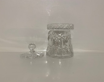 Vintage Crystal Glass Art Sugar Bowl With Lid Large Size Jar Gifts Kitchen Home Decor Ornament