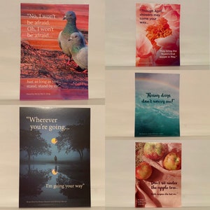 Ensemble de 5 cartes postales de carte de voeux avec des enveloppes cadeaux chansons de cartes d’encouragement d’espoir
