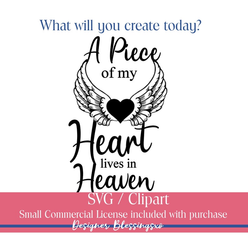 Download Piece of my heart lives in heaven SVG loving memory svg | Etsy
