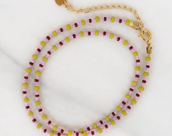 Seed Bead Choker Necklace, Handmade Beaded Necklace for Layering, Friendship Necklace, Tarnish Resistant Clasp