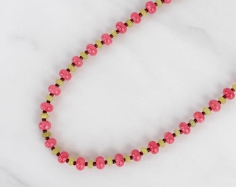 Colorful Handmade Gemstone Necklace, Women's Beaded Jewelry, Cute Gift for Her, Tarnish Resistant