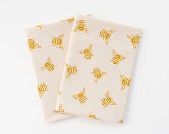 Bee Dish Towel, Screen Printed Tea Towel, Printed Kitchen Towels, Cotton Dish Towels, Hand Towel, Zero Waste towel, housewarming gift