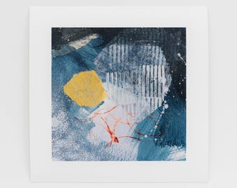 Abstract Blue Art Print, Contemporary Painting, 6x6 inch Giclée Print Wall Art
