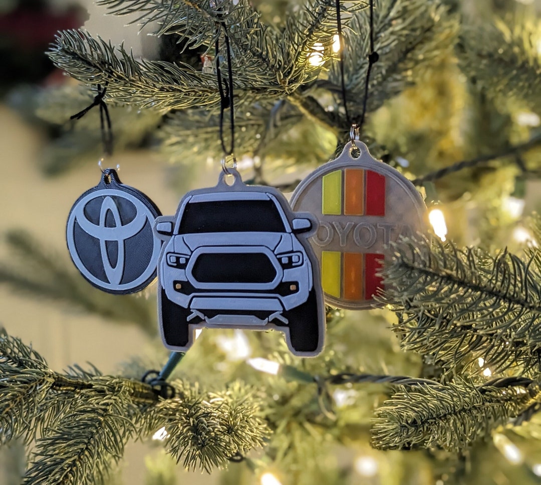 3 Piece Toyota Ornament Gift Set Christmas Ornaments for Car