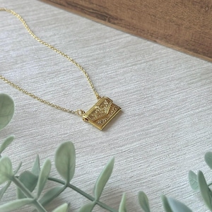 Gold Envelope Necklace with Secret Message, Personalised Love Letter Pendant, Custom Hidden Note Jewellery, Dainty Gold, Gift for Her