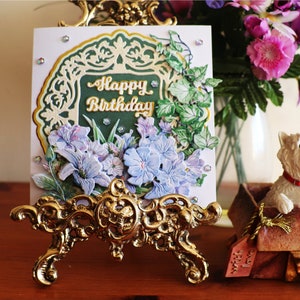 Unique Handmade Birthday Card with 3D Decoupage Flowers