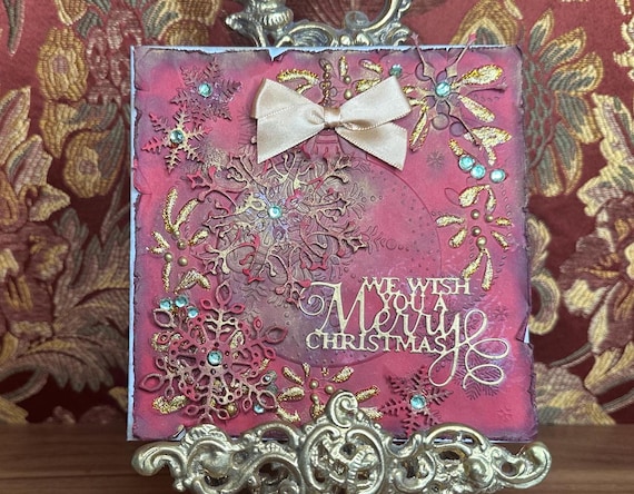 Unique Handmade Vintage Shabby Chic Christmas Card