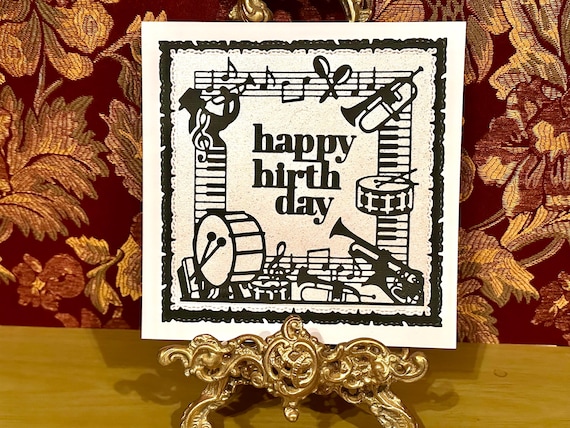 Handmade Birthday Card perfect for a musician or music lover