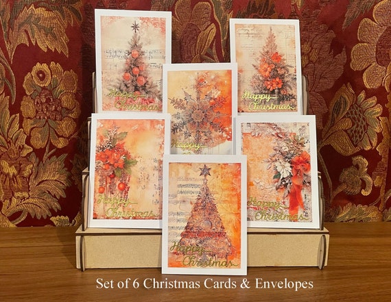 Pack of 6 Different Handmade Christmas Cards