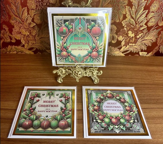 Set of 3 Unique Handmade Christmas Cards