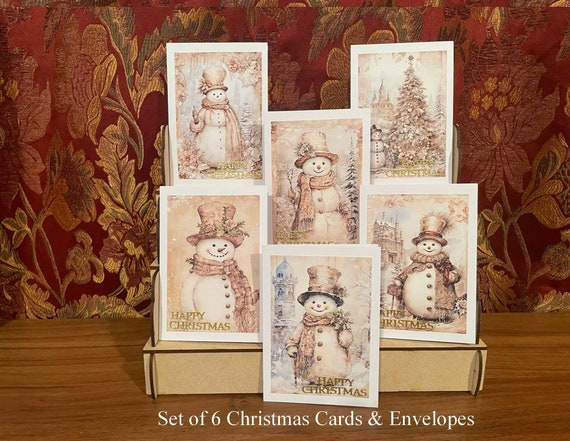 Pack of 6 Different Handmade Christmas Cards