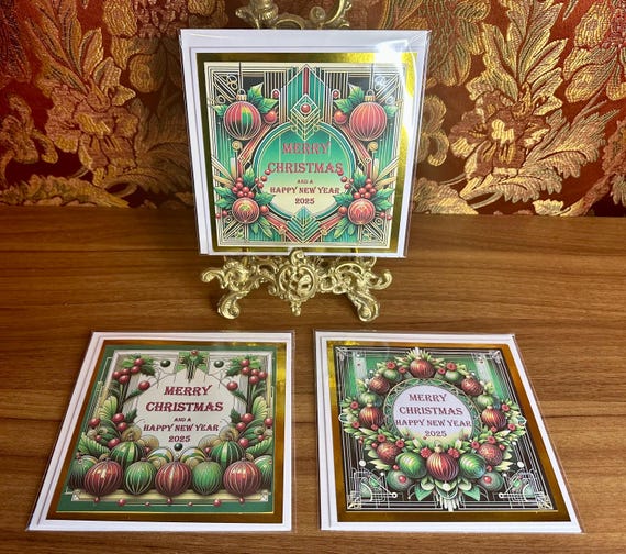 Set of 3 Unique Handmade Christmas Cards