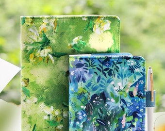 Hobonichi-Style 2026 Planner / Journal / Diary / Agenda with Oil Painting Cover, Inner Pockets and Refillable Notebook (A5 / A6 size)