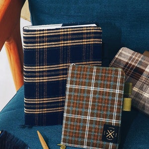 Planner/diario/agenda in stile preppy con copertina in cotone e quaderno ricaricabile, adatto per Hobonichi e Midori (formato A6/A5)